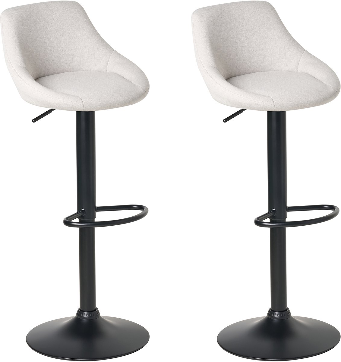 MEDULIN - Barkruk set van 2 - Lichtgrijs - Polyester