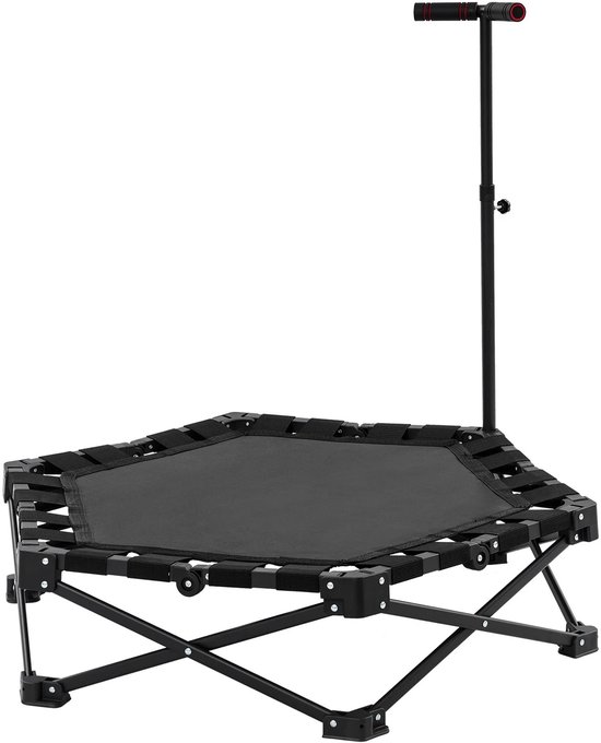 Yoin fitness trampoline - Trampoline - Mini trampoline - Opvouwbare trampoline - Verstelbaar stuur - Rebounder - Zwart - max 150kg