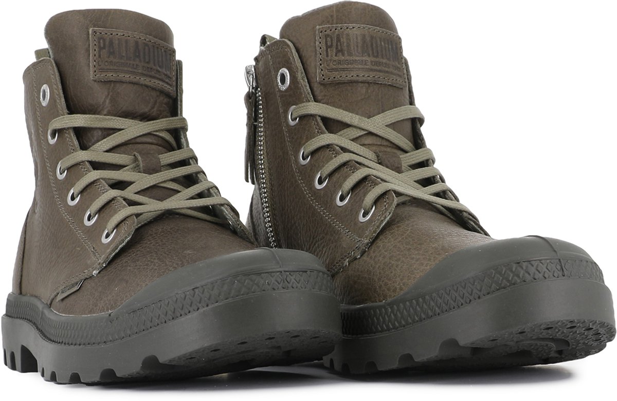 Leren sneakers met rits Palladium Pampa Ess Groen