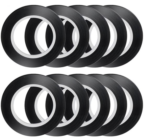 6 rollen isolatietape zwart, washi tape, zwart, whiteboard
