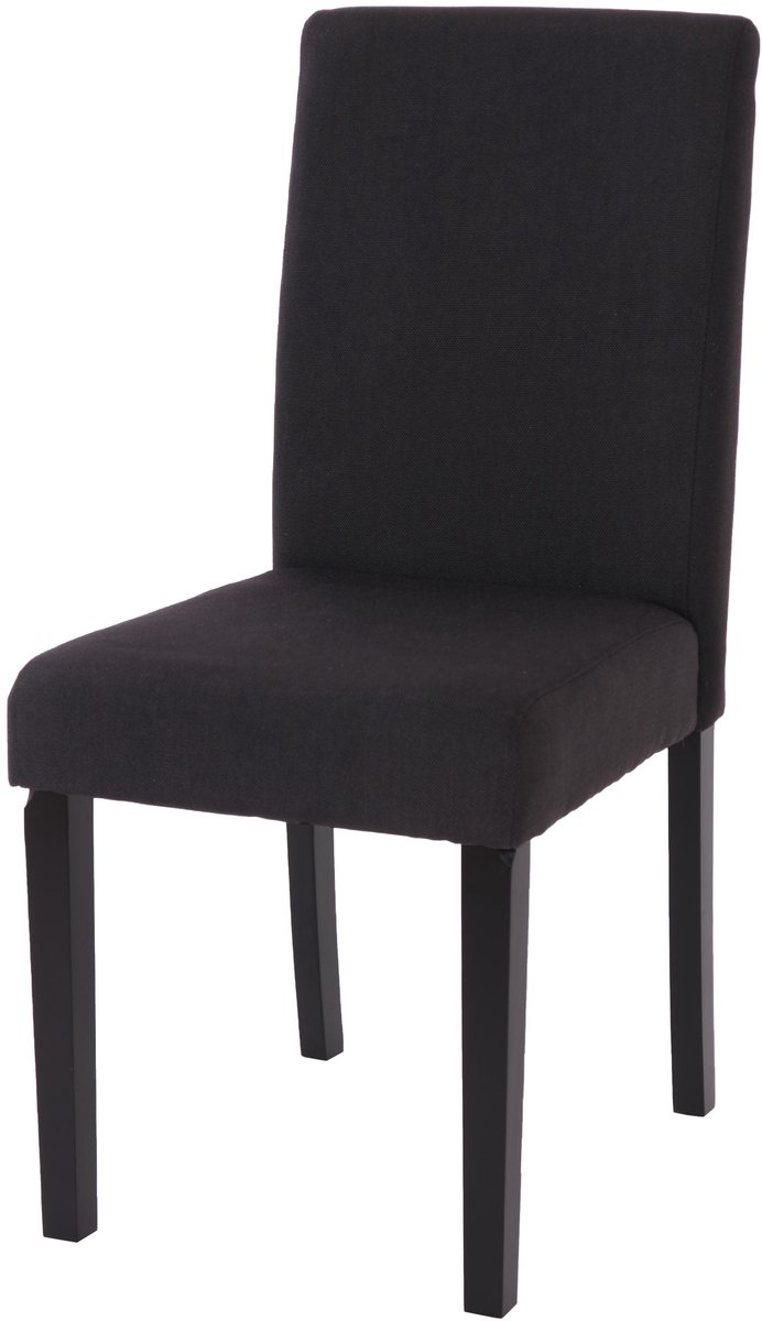 MCW Littau eetkamerstoel, keukenstoel, stof/textiel ~ zwart, donkere poten