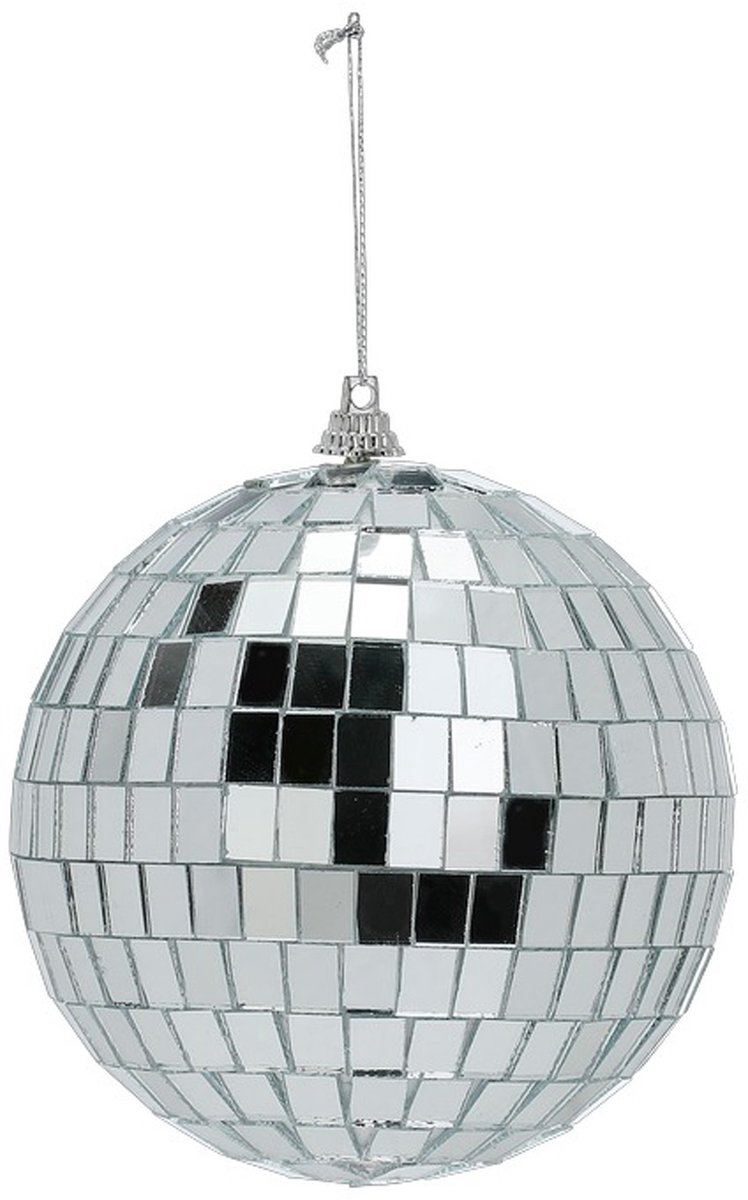 Inge Christmas Decor Disco kerstbal - zilver - D11 cm - glas/foam - discobal/discobol - kerstversiering