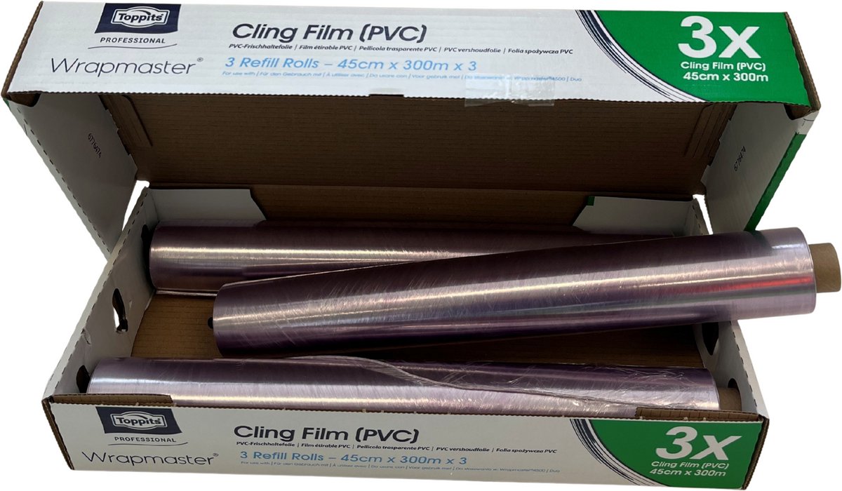 Folie - wrapmaster-rekfolie - PVC - WM 4500 - 300m - 450mm - 3 stuks