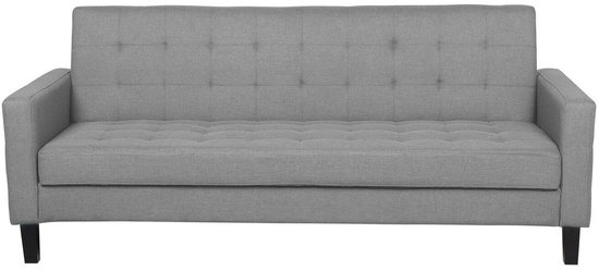Beliani VEHKOO - Canapé 3 places - Gris - Polyester