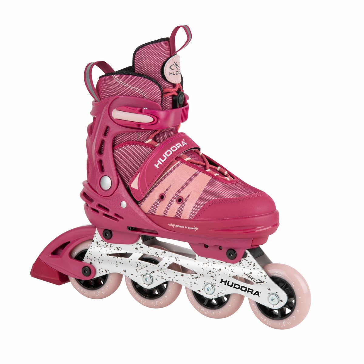 HUDORA Inline Skates Comfort Strong Berry Size 35-40 Soft Boot Inline Roller Skates Adjustable in Length and Width