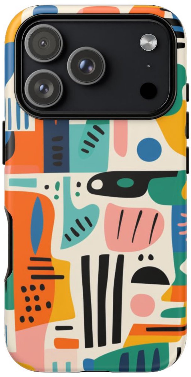Kleurrijk Abstract Geometrisch Patroon – Telefoonhoesje Geschikt voor iPhone 17 Pro