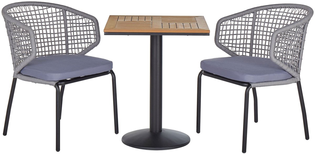 Bol.com BELIANI PALMI - Bistroset voor 2 - Grijs - Staal aanbieding