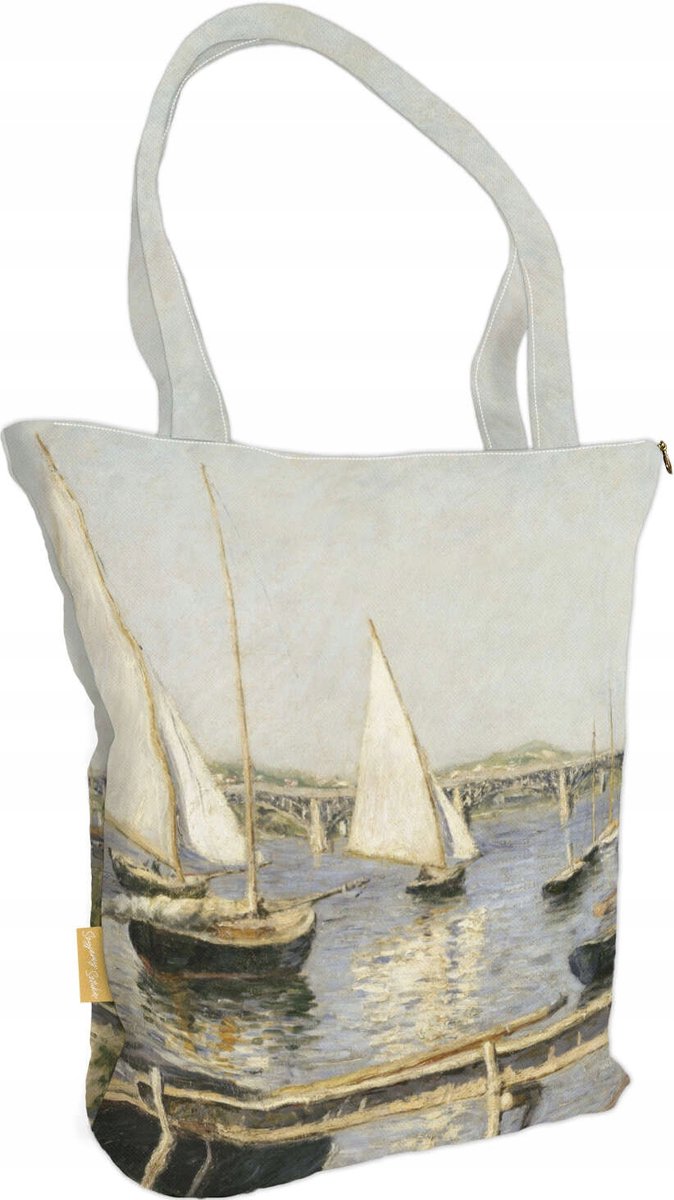 Shopper Tas met Gustave Caillebotte "Zeilboten in Argenteuil" Print