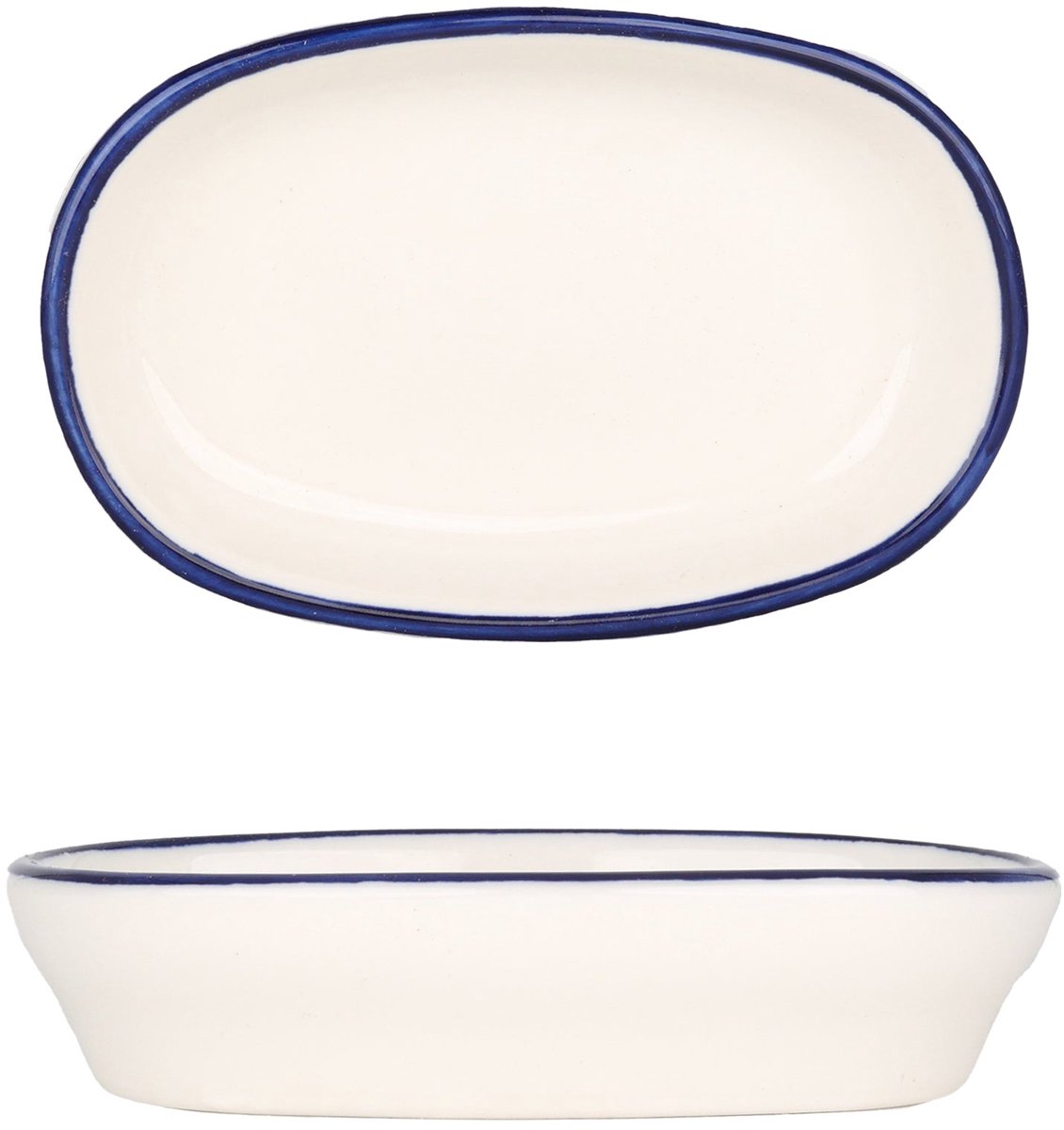 Bonna Serveerschaal - Linea Blue - Porselein - 10 cm - set van 2