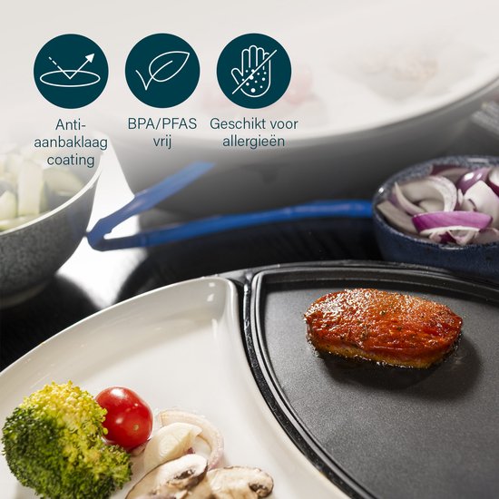 Princess Dinner4All - 8 Personen - Gourmetstel - Grill & Bakplaat - Extra lang 2 meter snoer - Vaatwasserbestendig - PFAS-vrij — afbeelding 3