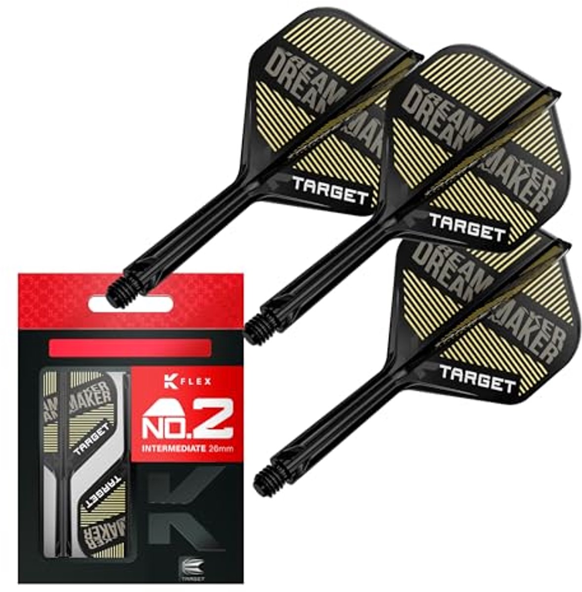 Darts K-Flex Flights en Shaft Systeem - Inclusief 3 Stuks (Intermediate, 26mm) | All-in-One Darts Accessoires