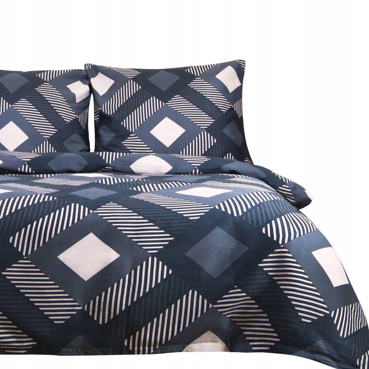 SATYNLOVE Katoen satijnen dekbedovertrek 160x200 cm - Geometrisch met strepen