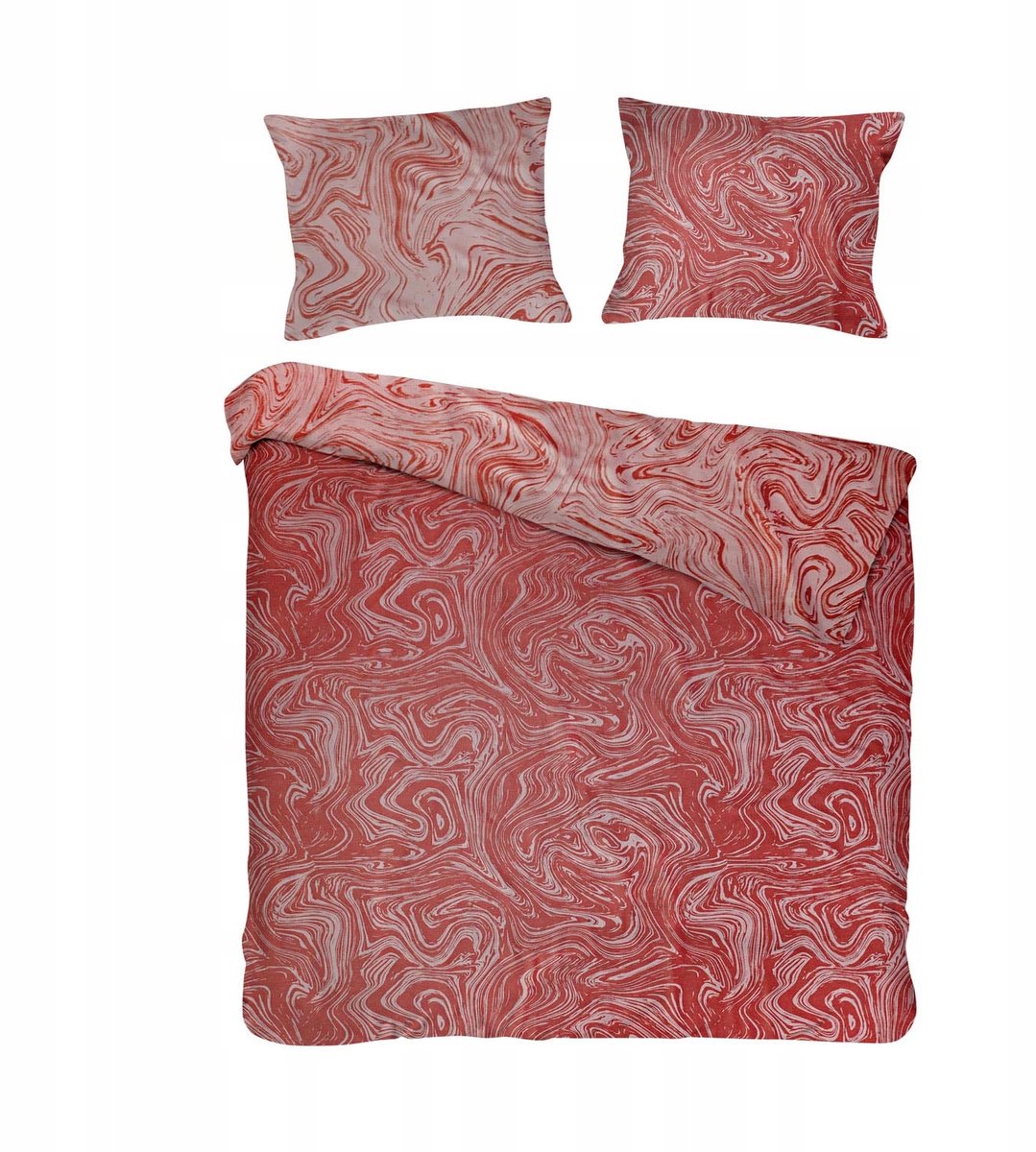 Jacquard Katoenen Dekbedovertrek Set 220x200cm Marmer Terra