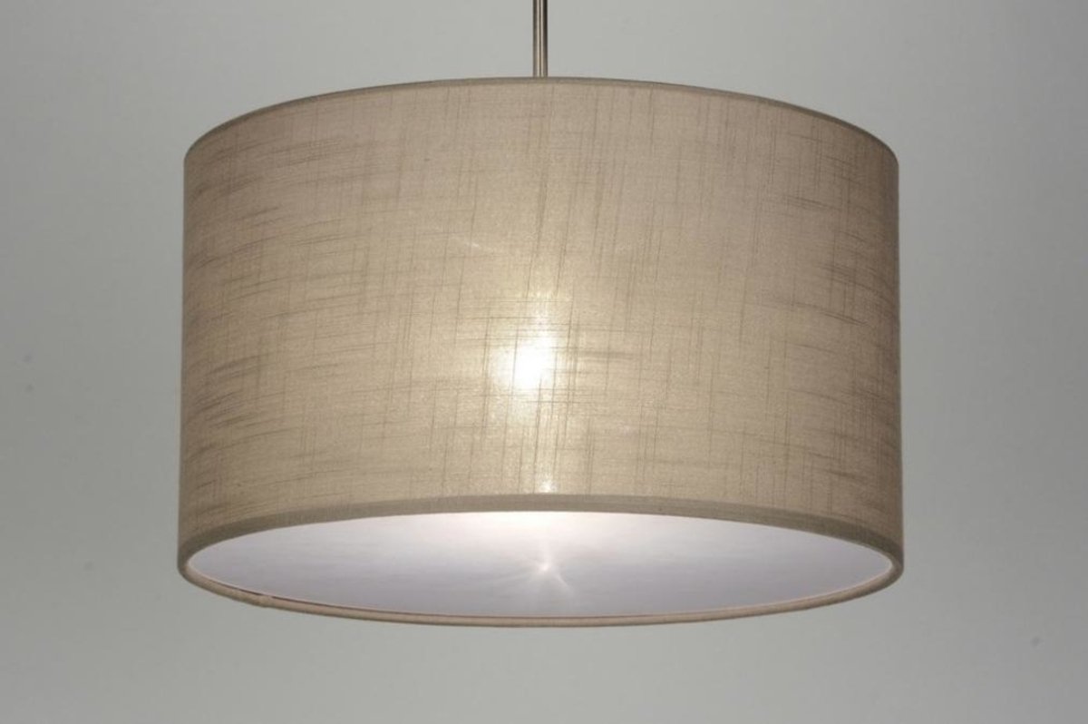 Lumidora Hanglamp 30380 - YORK - E27 - Taupe - Textiel - ⌀ 45 cm