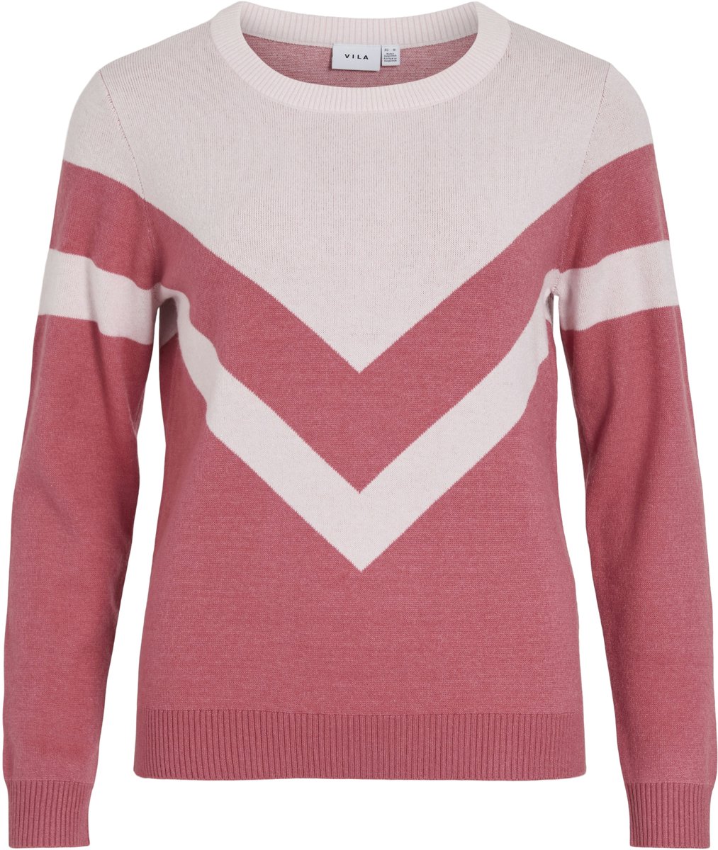 VILA - VIRIL O-NECK L/S DETAIL KNIT TOP - NOOS - Dames - Gebreide truien
