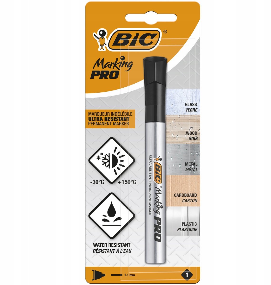 BIC Marking Pro Permanente Marker Zwart - Robuust & Sneldrogend