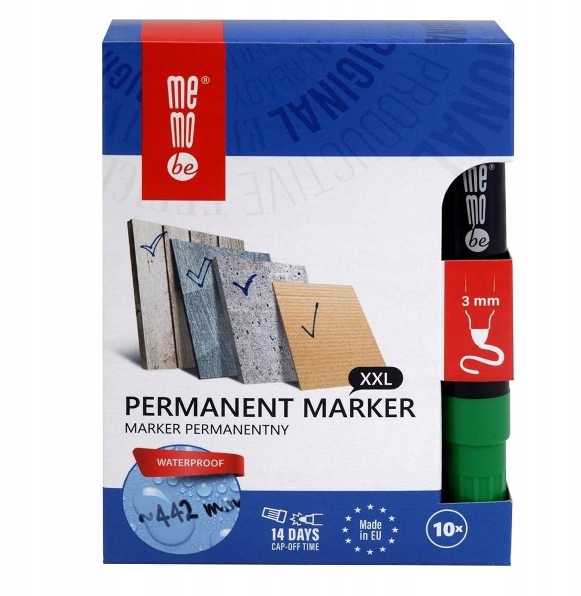 MemoBe Permanente Markers Rood, 10 Stuks