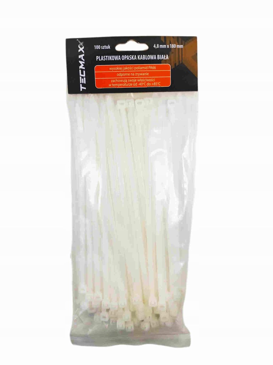 TECMAXX kabelbinders Wit 4,8x180mm - 100 stuks