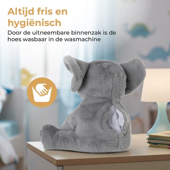 Verzwaringskussen 2 KG Dreambuddy Nollie de Olifant - 2 KG - Verzwarings knuffel - Verzwaarde Knuffel - Anxiety Knuffel - Kalmerende Knuffel - Olifant Knuffel - Weighted Stuffed Animal - Elephant Animal - Slaapknuffel - Rustgevende knuffel van Merkloos — afbeelding 2