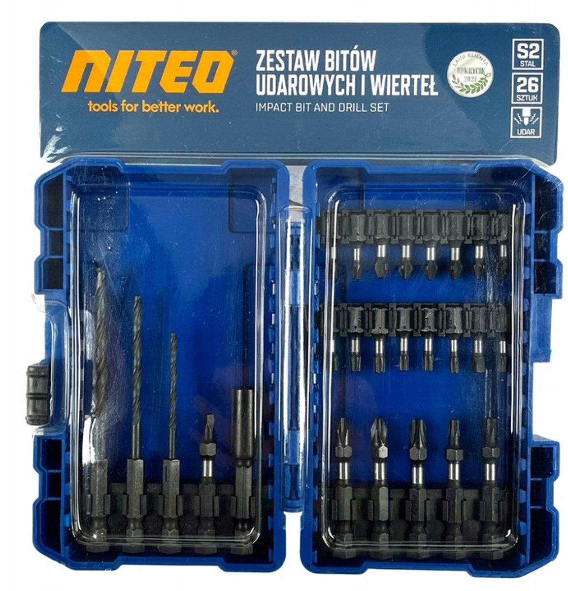 Niteo 26-delige slagmoer- en schroefbitset met boor