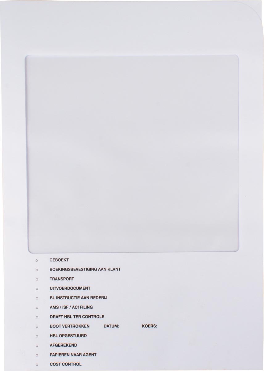 Douane mapje | wit | pak van 100 stuks