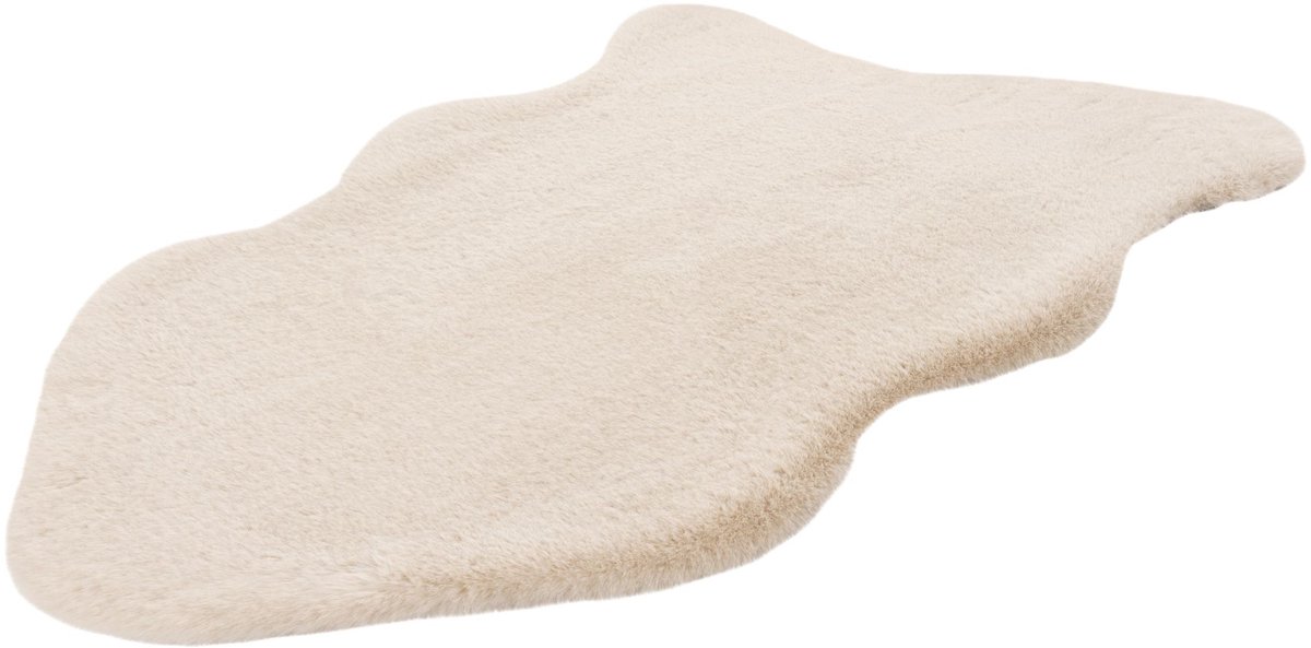 Lalee Cosy Vloerkleed - Imitatievacht - Fluffy - Beige 60x90 cm - Hoogpolig - Anti-slip - Warm en Zacht