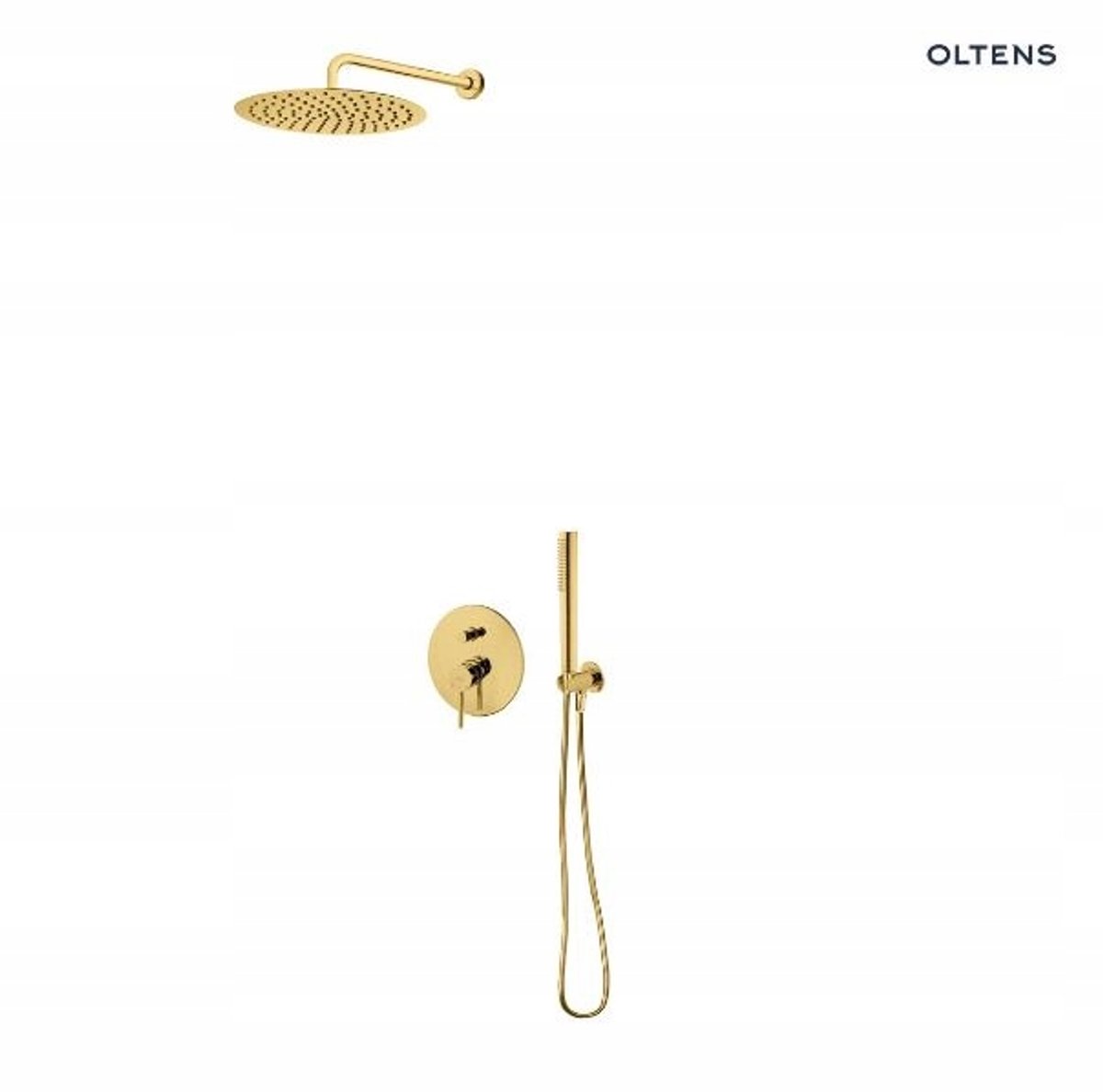 Oltens Molle Doucheset Inbouw Goud Geborsteld met 30cm Rainshower