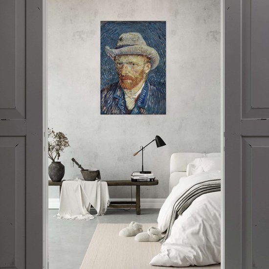 Affiche Vincent van Gogh - Autoportrait au chapeau de feutre gris 70x100 cm
