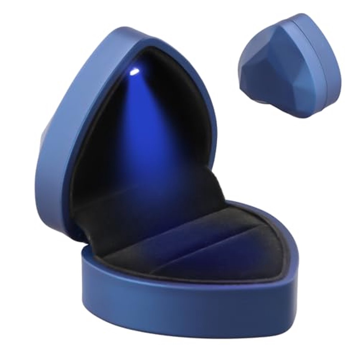 Hartvormige Ringdoos met LED-licht voor Verloving, Bruiloft en Verjaardag