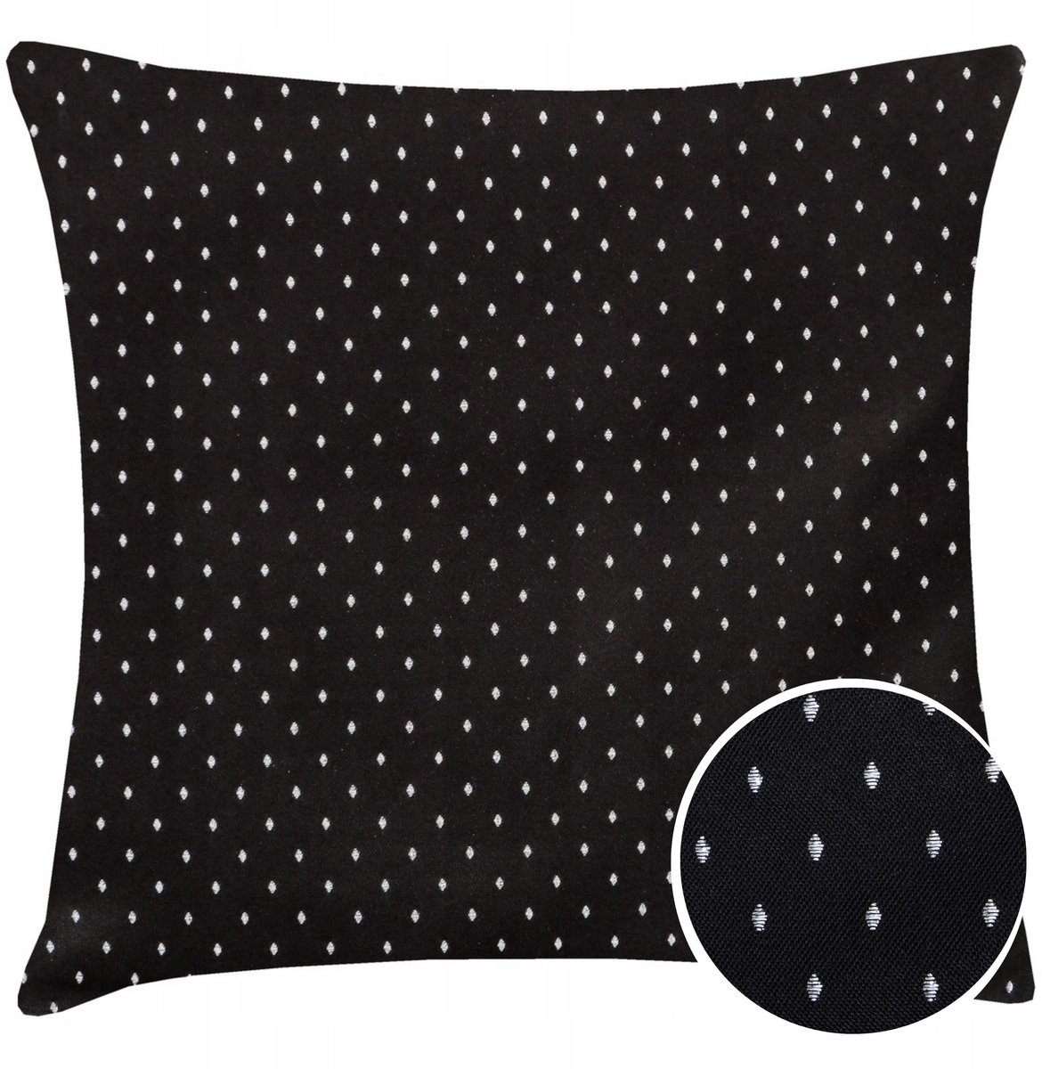 Decoratieve Kussensloop 40x40 cm - KROPKI LUX Zwart Zilver