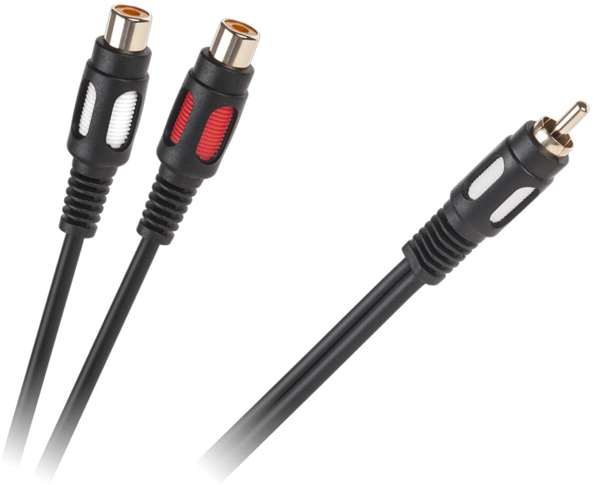 Orbit Electronic Audio Kabel - L/R (RCA) (v) naar 1x RCA (m) - 0.25m - Zwart