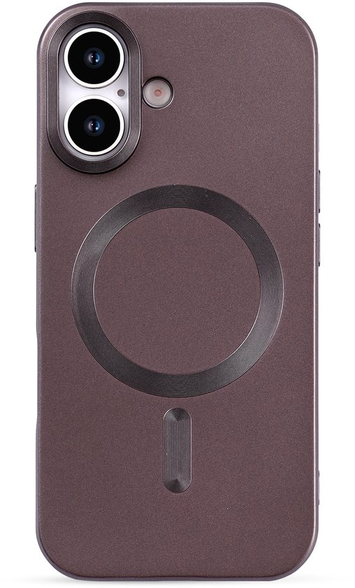 Casemania Hoesje Geschikt voor Apple iPhone 17 - Mauve - Matte Siliconen Back Cover - Geschikt voor MagSafe - Bruin