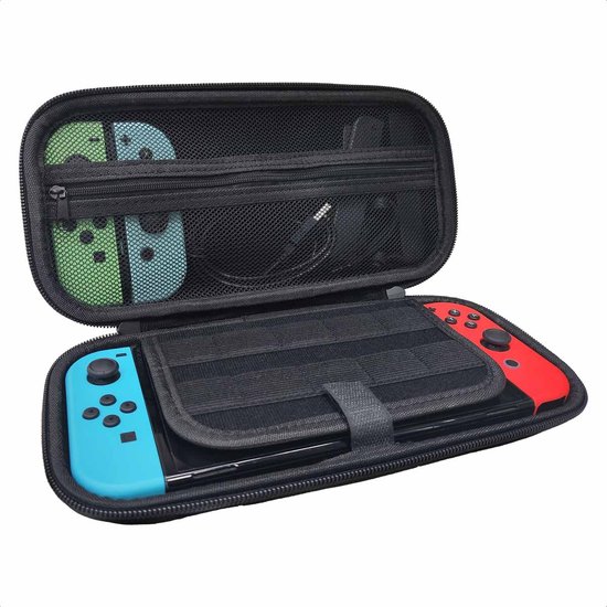 imoshion Case geschikt voor Nintendo Switch / Nintendo Switch OLED - Hoes met Ritsvak en Handvat - Accessoires - Zwart