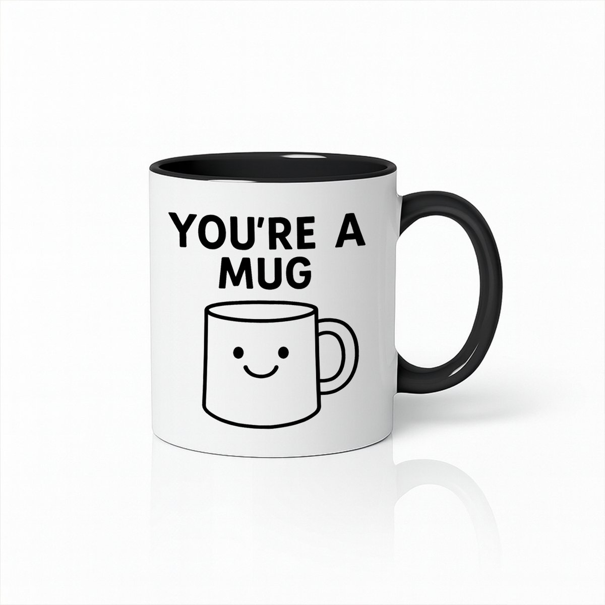 Witte & Zwarte Mok 330ml – “You’re a Mug” Grappige Schattige Cartoon Koffiebeker
