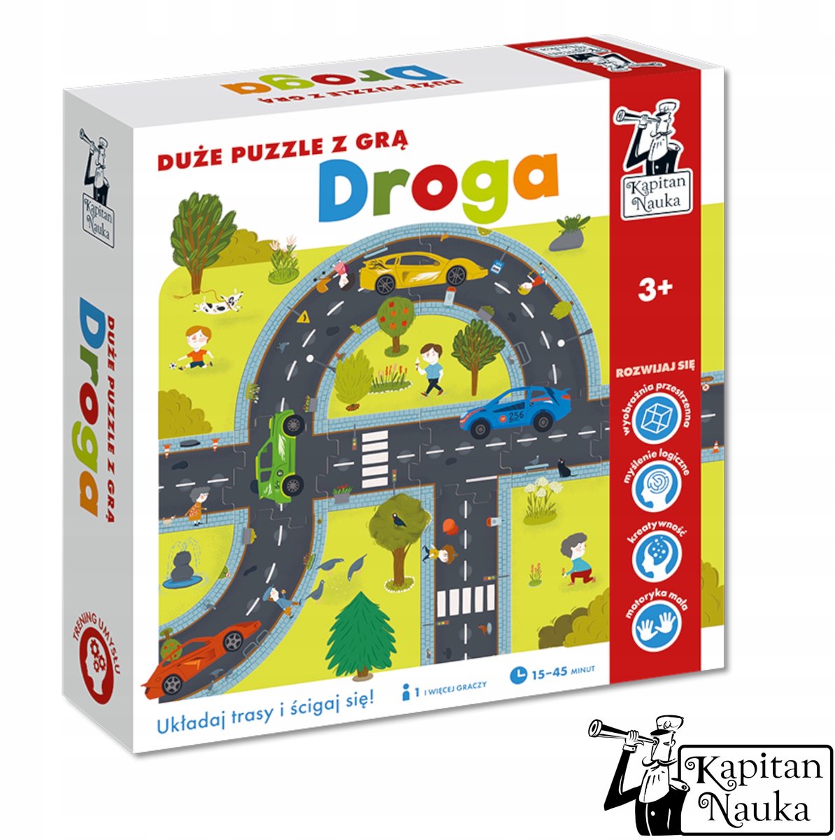 Kapitan Nauka Educatieve Puzzel Weg met Auto's - 30 Stuks