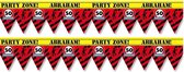 2x 50 Abraham party tape/markeerlinten waarschuwing 12 meter - VerAbrahamdag afzetlinten/markeerlinten feestartikelen