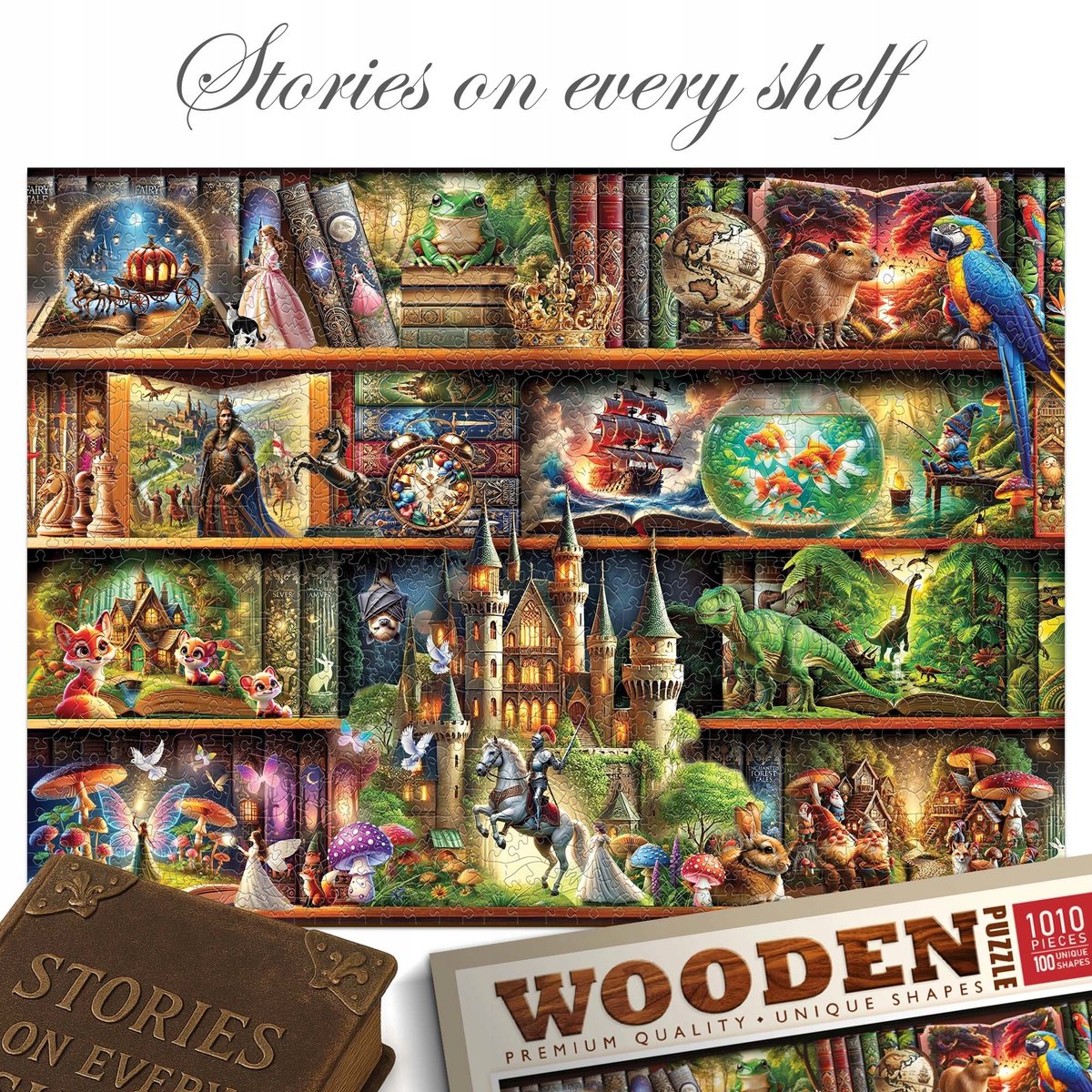 Wooden City Houten puzzel 'Verhaal op elk bord' - 1000 stukjes