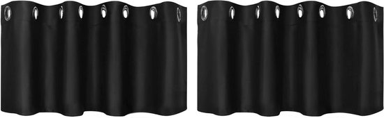 MRTREES Gordijnen, kort, verduisteringsgordijnen, ondoorzichtig, keukengordijnen, set van 2 vitrage, decoratief gordijn voor woonkamer, slaapkamer, 120 x 60 cm (H x B), antraciet gordijnen
