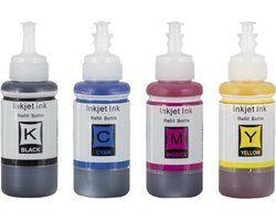 Inktkeuze T664/T673 Set Zwart + Alle Kleuren Huismerk Inktflessen 4x 100ml - Geschikt voor Epson EcoTank ET-2500/ET-2550/ET-2600/ET-2610/ET-2650/ET-3600/ET-450…