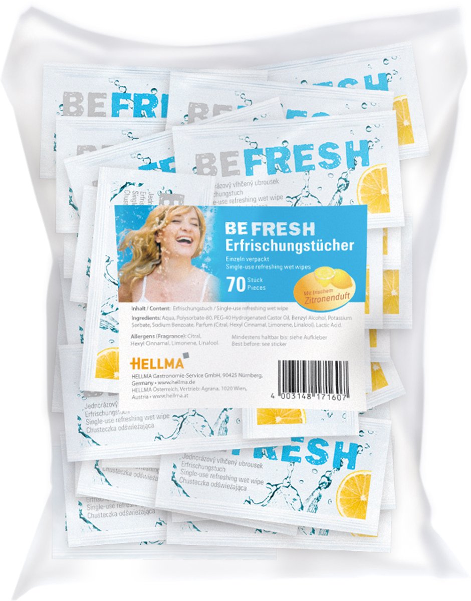HELLMA verfrissingsdoekjes ´befresh´, in polyzak
