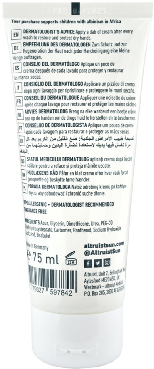 Altruist Herstellende Handcrème 10% Ureum - 2 x 75 ml - Voordeelverpakking
