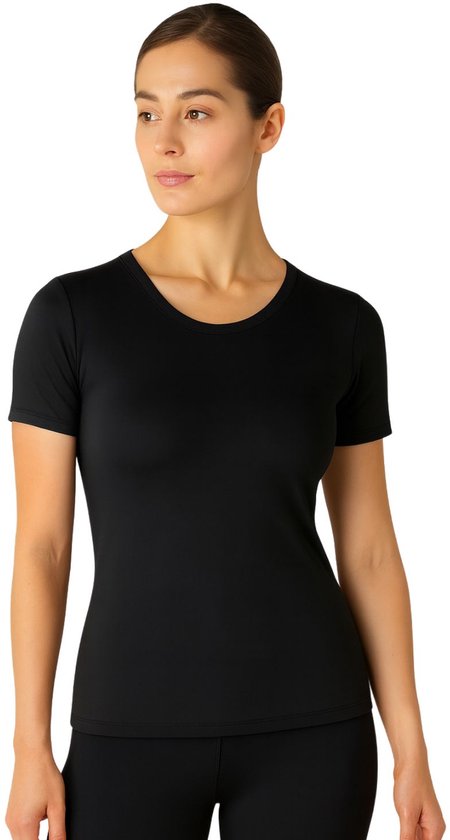 s.lemon Neknet, rugvrij, gymnastiekshirt, ballet, dansshirts voor dames, met beha-pad, wit, 175/96A/L