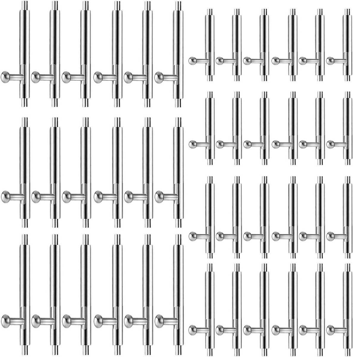 Thelau - Roestvrijstalen veerpennen - set van 42 stuks Quick Release pennen voor horlogereparatie - diverse maten - duurzaam materiaal