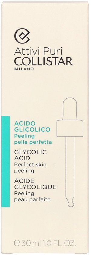 Collistar Attivi Puri Milano, verpakking met glycolic acid peeling, perfecte huid.
