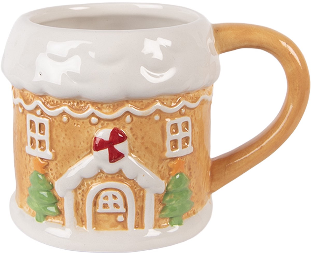 Clayre & Eef Mok Gingerbread house 300 ml Bruin Keramiek