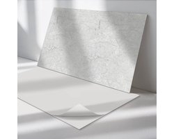 Wallfluent Vinyl Tegels - Natuursteen textuur Zelfklevende Vinyltegels - 40 cm x 20 cm - Wit Vinyl Tegels - Verpakking van 10 stuks - Rechthoek PVC Tegels - Texturen Plaktegels - Vloer Tegels PVC - Plaktegels Keuken en Badkamer