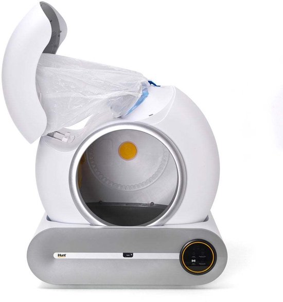 OHMG Gesloten kattenbak voor grote katten, kattentoilet met deksel, afneembaar dienblad, zelfreinigende kattenbakvulling, draagkracht 15 kg, lekvrij, filter en kattenbakschep