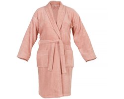 DoubleLife Badjas - 100% Katoen, waarvan 50% Gerecyclede Katoen - GRS Gecertificeerd - Maat L - Powder Pink