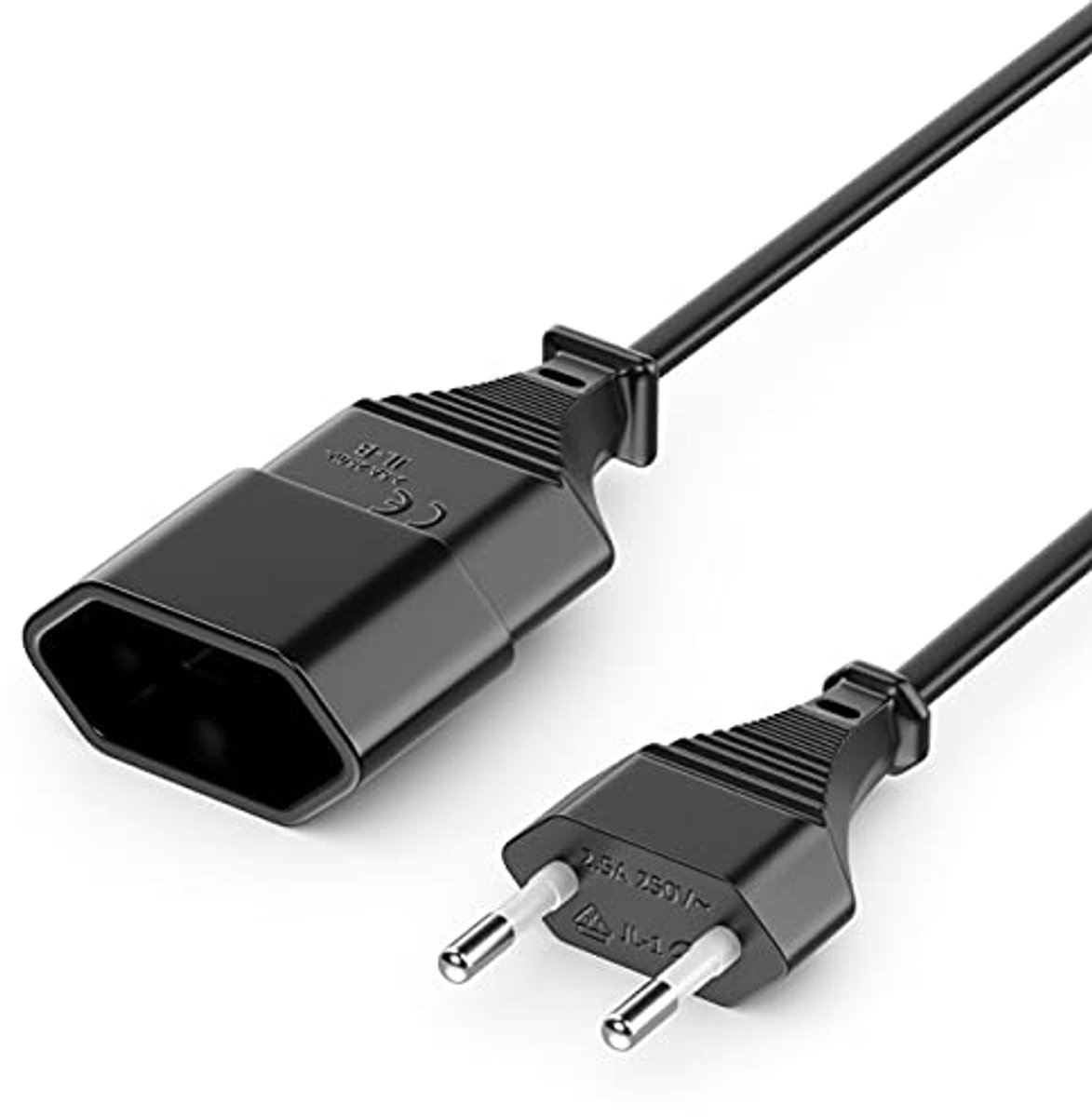 3m Euro Power Cable Extension - Type C Plug for TV, PC, Monitor, Projector, and Household Appliances