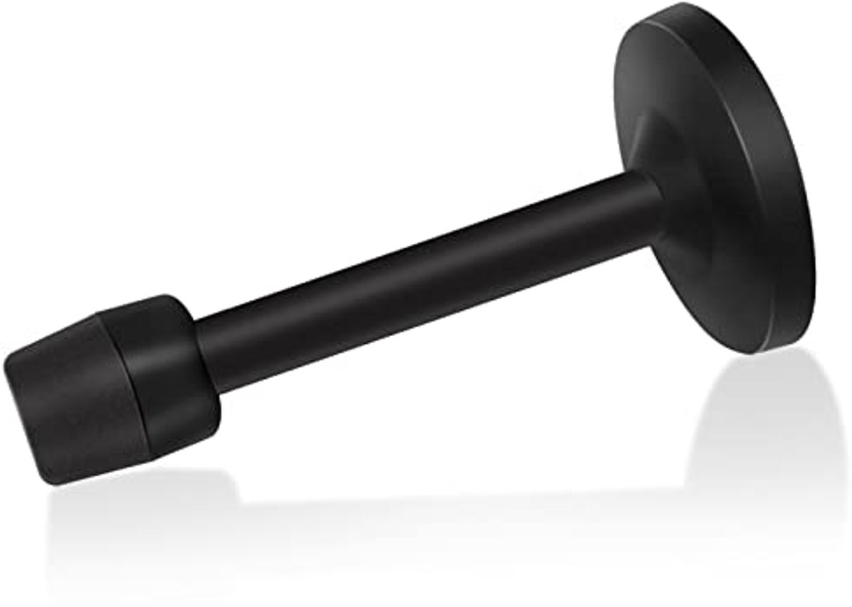Deurstopper 150mm - Geluidsreducerende Zwarte Wandmontage